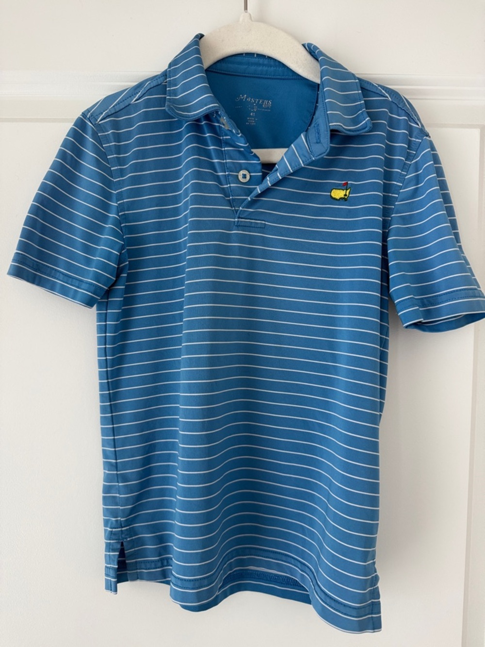 Masters Tournament Boys 4T Blue Stripe Performance Polo Augusta National